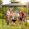 Outdoor BBQ Grill Gazebo 8x5 ft with 2-Tier Canopy and Side Shelves Hooks, Bottle Opener